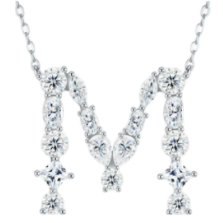 The Signature Initial .925 Sterling Silver Moissanite Necklace