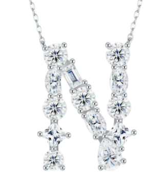 The Signature Initial .925 Sterling Silver Moissanite Necklace