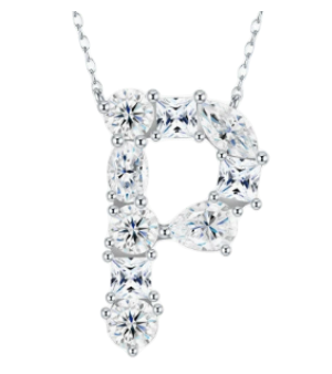 The Signature Initial .925 Sterling Silver Moissanite Necklace