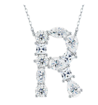 The Signature Initial .925 Sterling Silver Moissanite Necklace