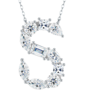 The Signature Initial .925 Sterling Silver Moissanite Necklace