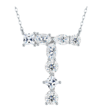 The Signature Initial .925 Sterling Silver Moissanite Necklace
