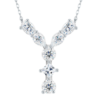 The Signature Initial .925 Sterling Silver Moissanite Necklace