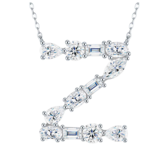 The Signature Initial .925 Sterling Silver Moissanite Necklace