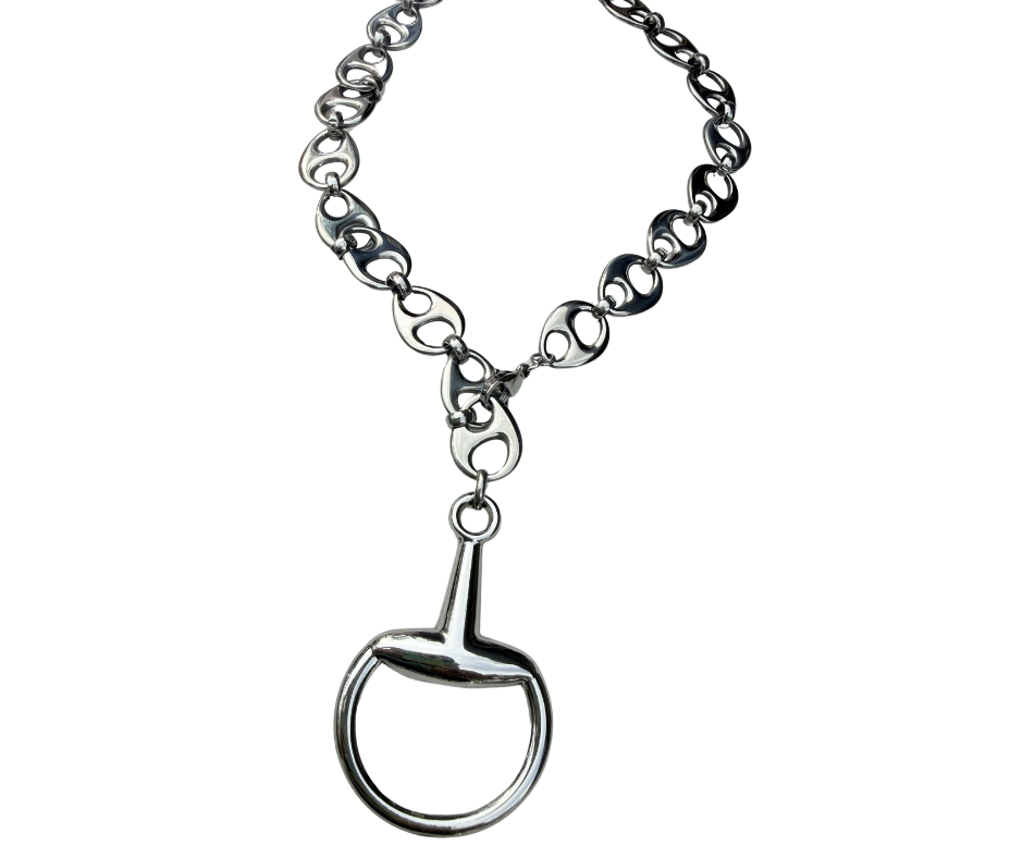 Lucky Girl Mariner Link 316L Stainless Steel Horse Bit Necklace