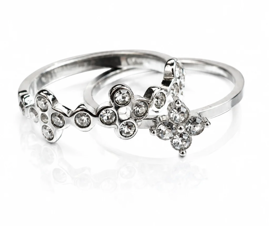 La Principessa 316L Stainless Steel Clover Duo Ring