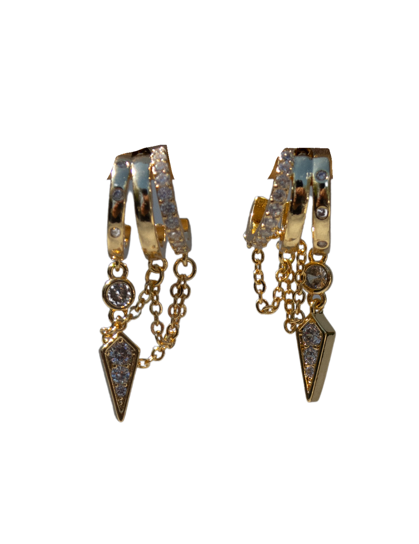 Pretender Stainless Steel Stacked Huggie Earrings