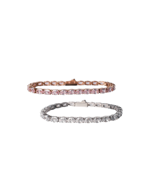 Odette 4MM Oval 316L Stainless Steel Tennis Bracelet