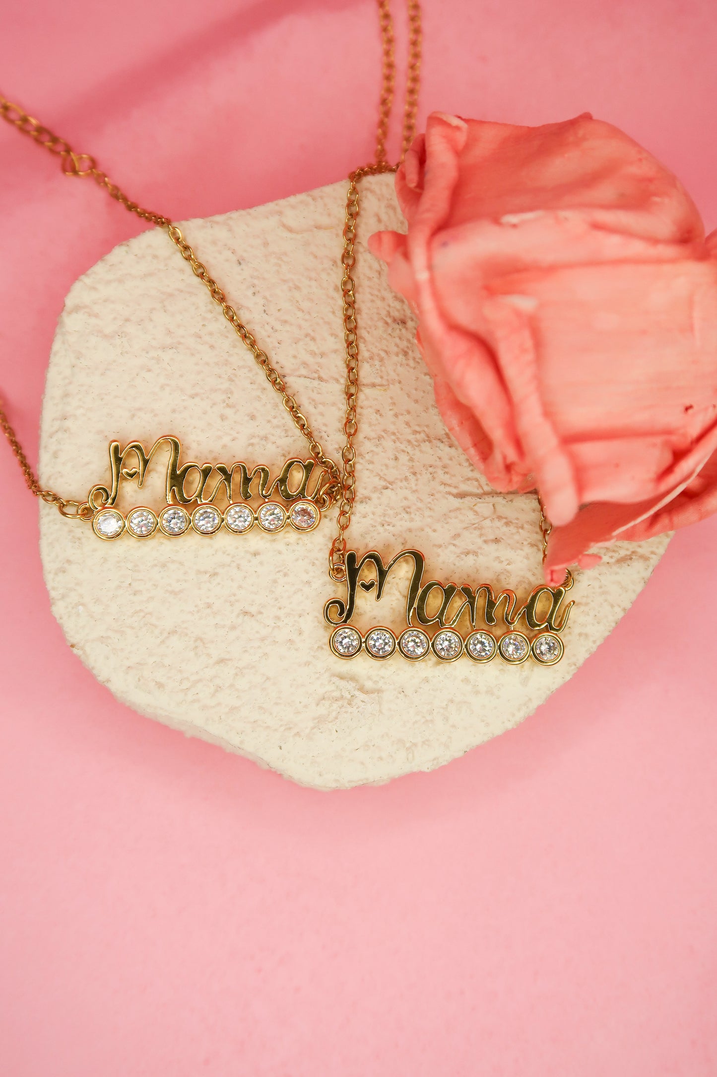 Mama 316L Stainless Steel Necklace with Matching Bonus Bracelet/Anklet