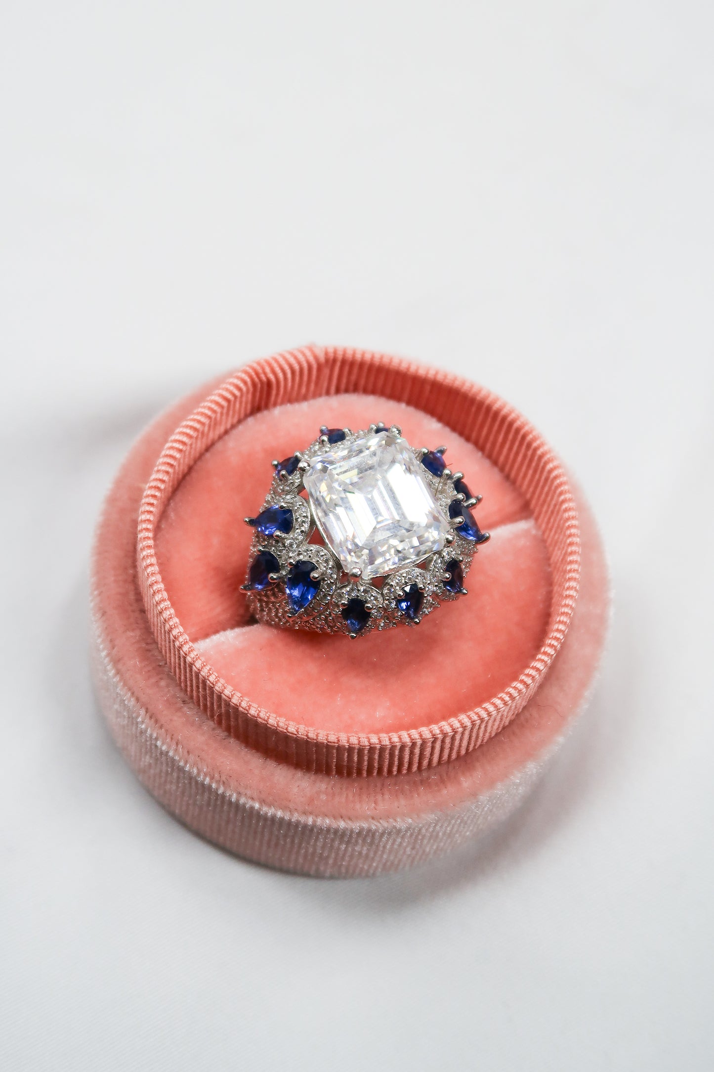 Royal Inheritance 8 Carat Moissanite Sapphire .925 Sterling Silver Ring