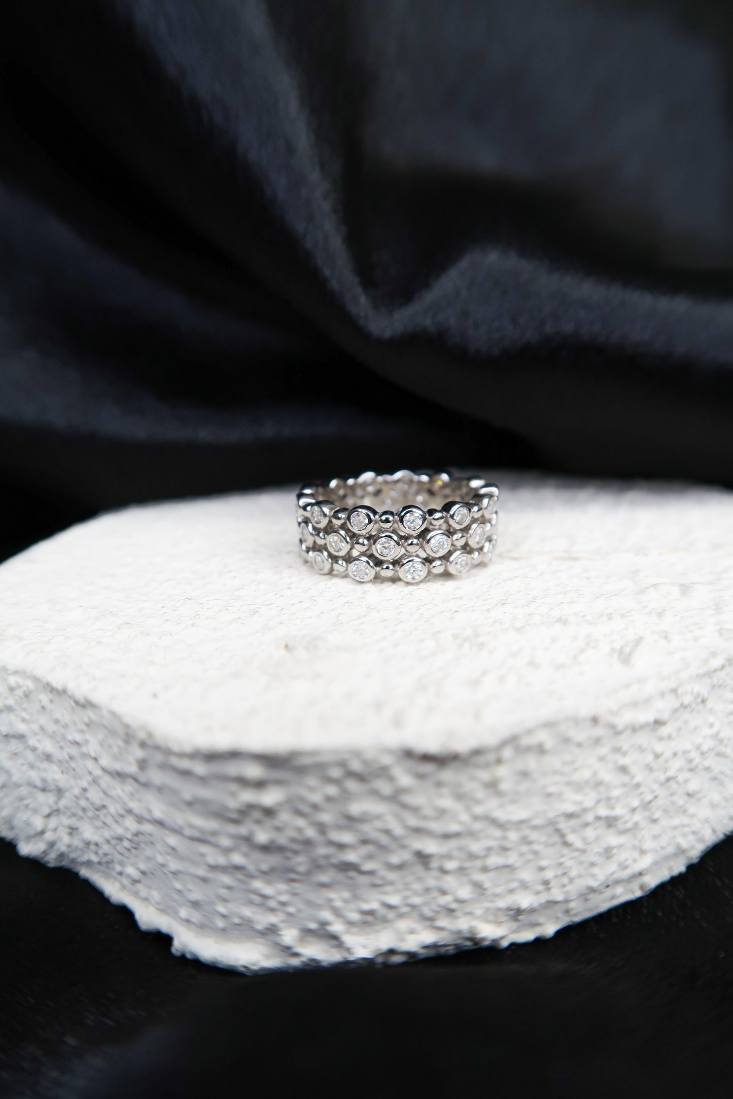 Muse .925 Sterling Silver 1 Carat Moissanite Bezel Band Ring