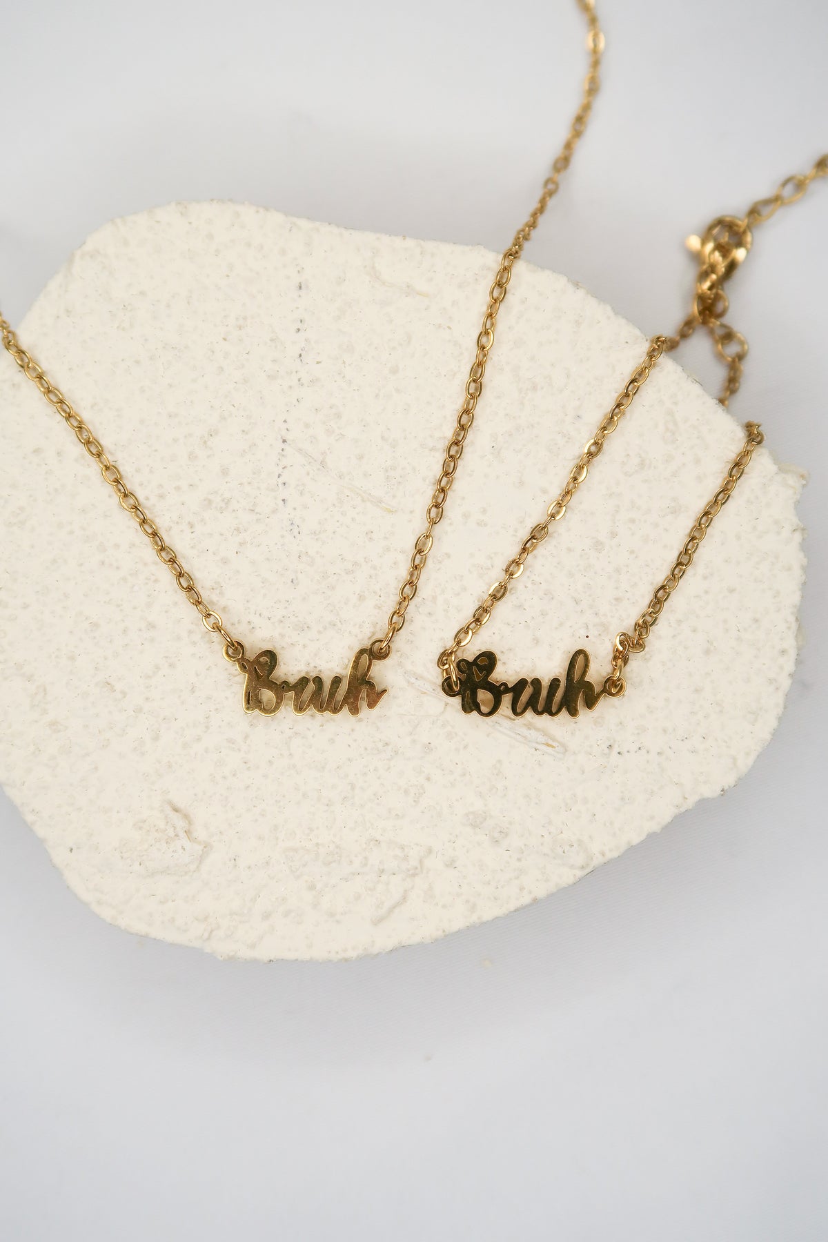 Bruh Stainless Steel Necklace Bonus Bracelet Ankle