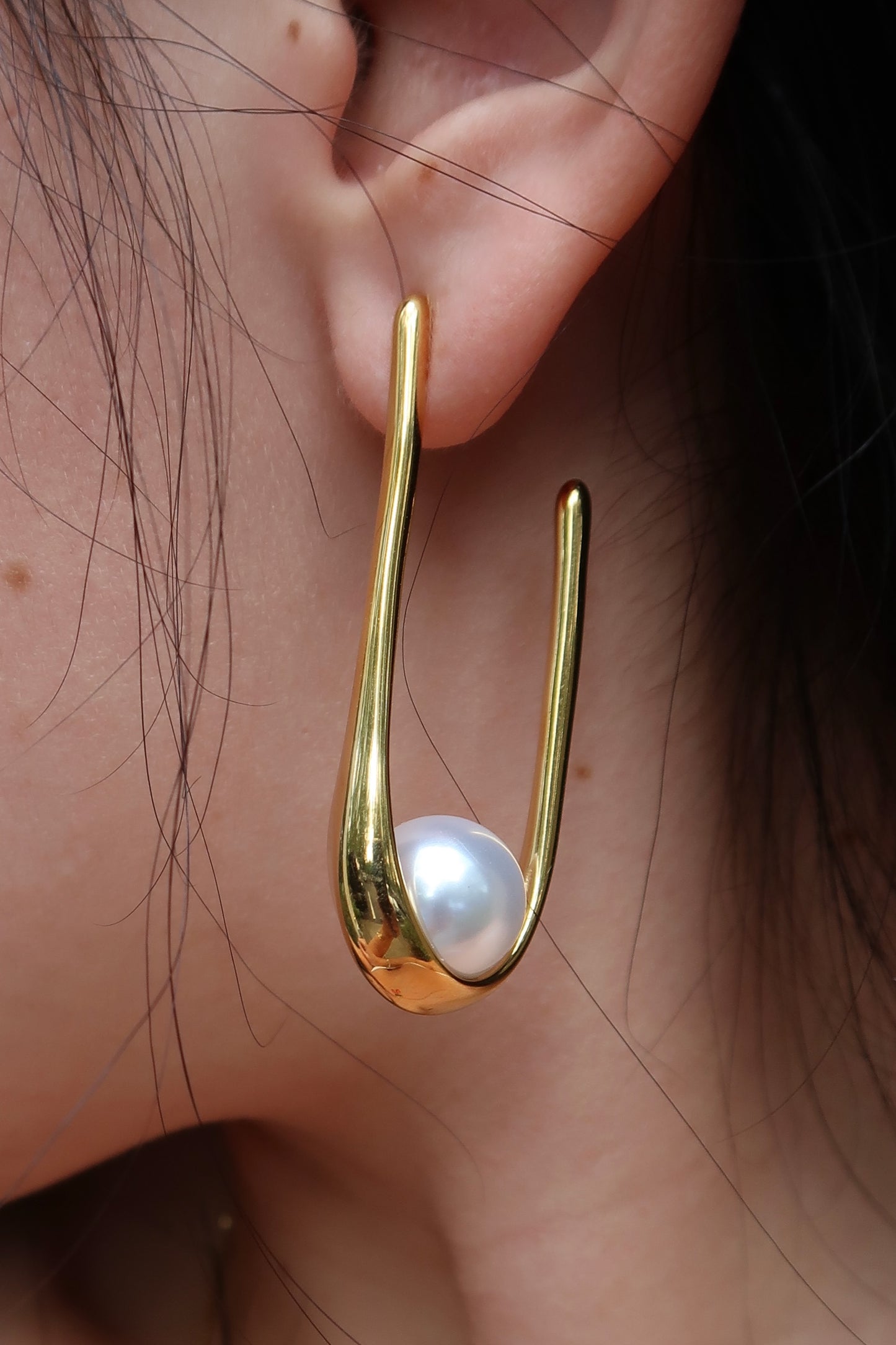 Tide Drops 316L Stainless Steel Pearl Earrings