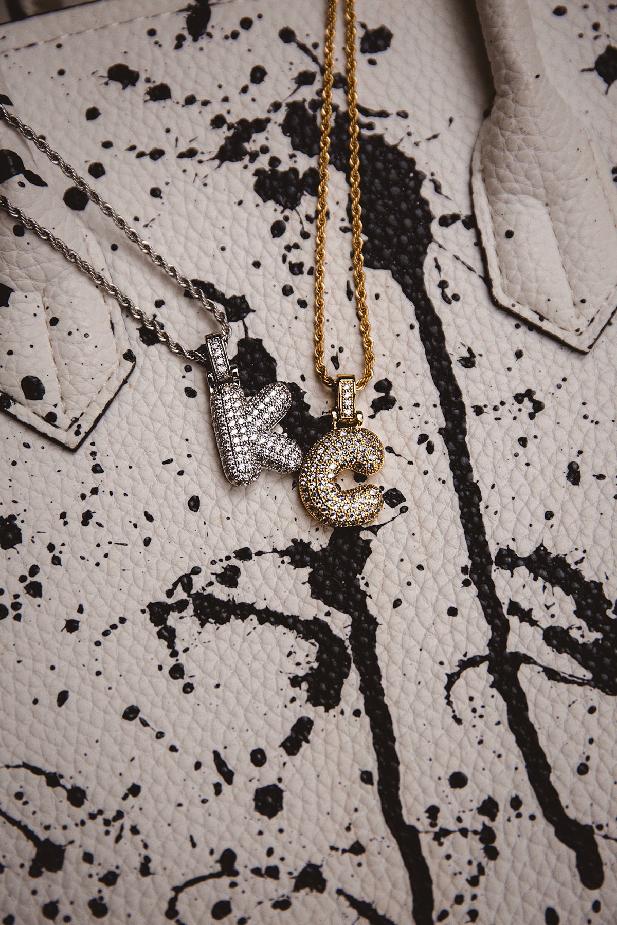 Stainless steel monogram necklaces on sale