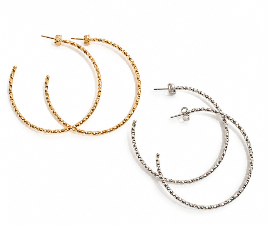Go To Diamond Cut Ultra Lightweight Hoops Duo