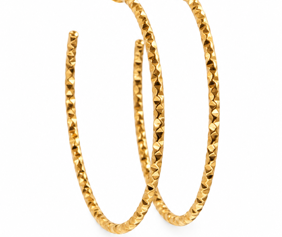 Go To Diamond Cut Ultra Lightweight Hoops Duo