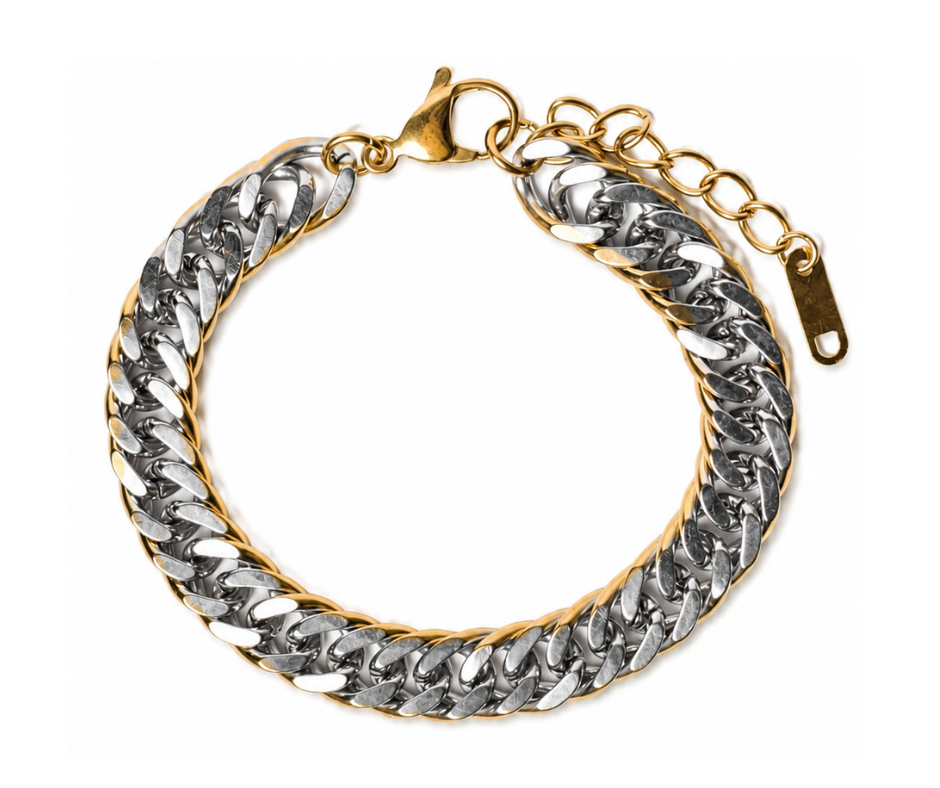 Madison Two Tone 316L Stainless Steel Bracelet Duo