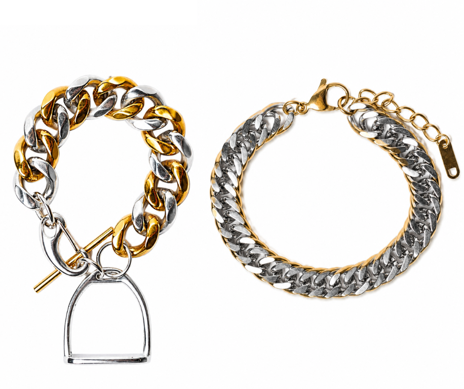 Madison Two Tone 316L Stainless Steel Bracelet Duo