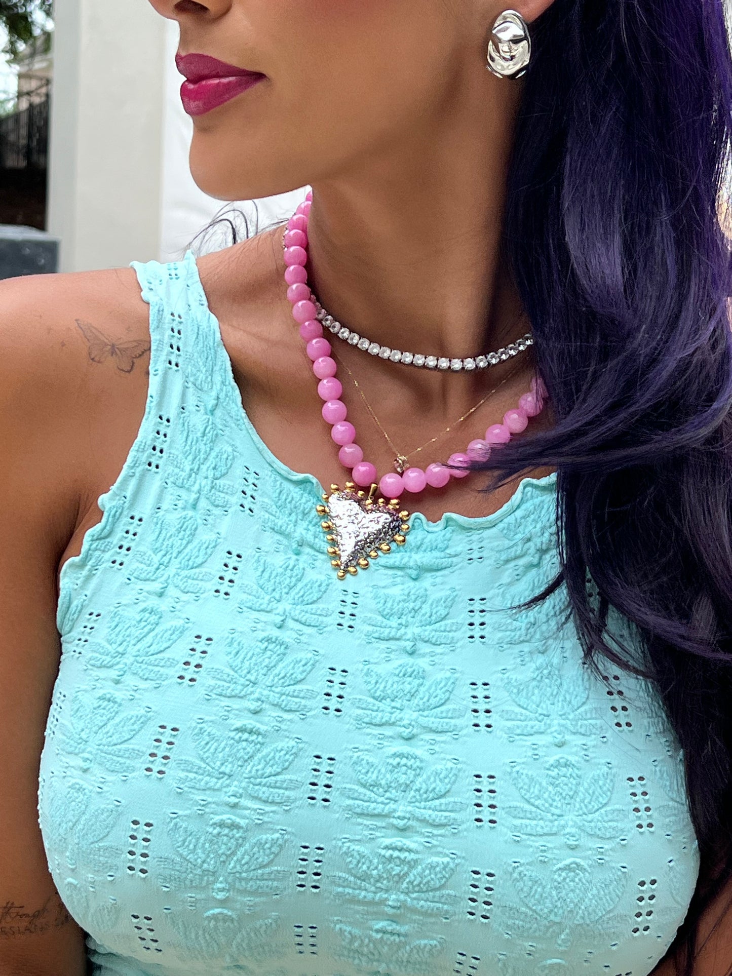 Dolce Heart Stone Natural Necklace