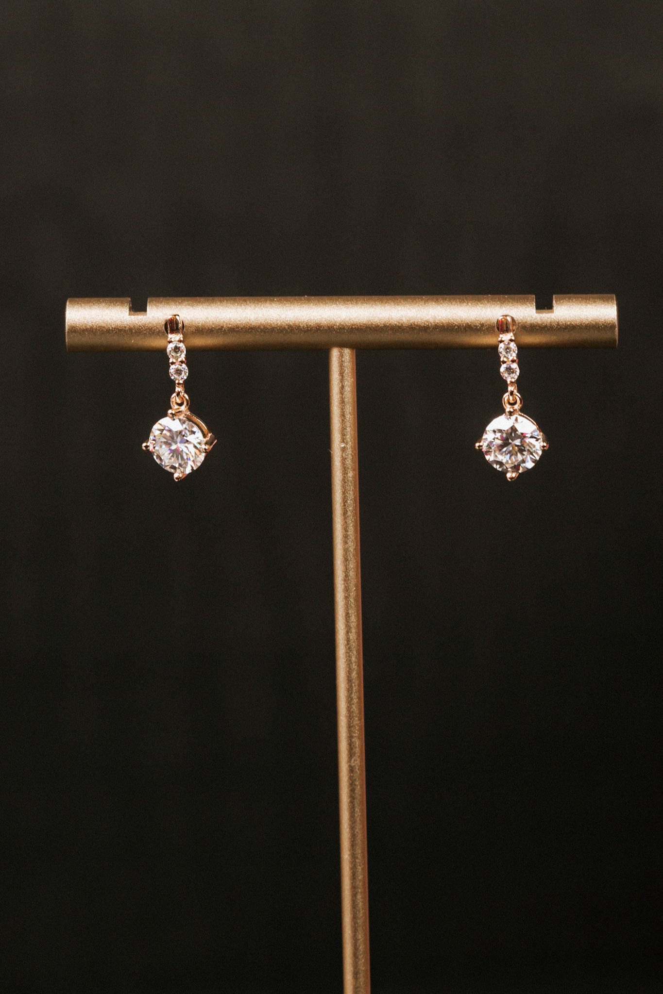 1 carat Rose Gold Moissanite Earrings