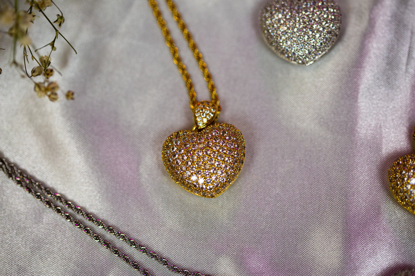 Gigi Crystal Bubble Heart Necklace