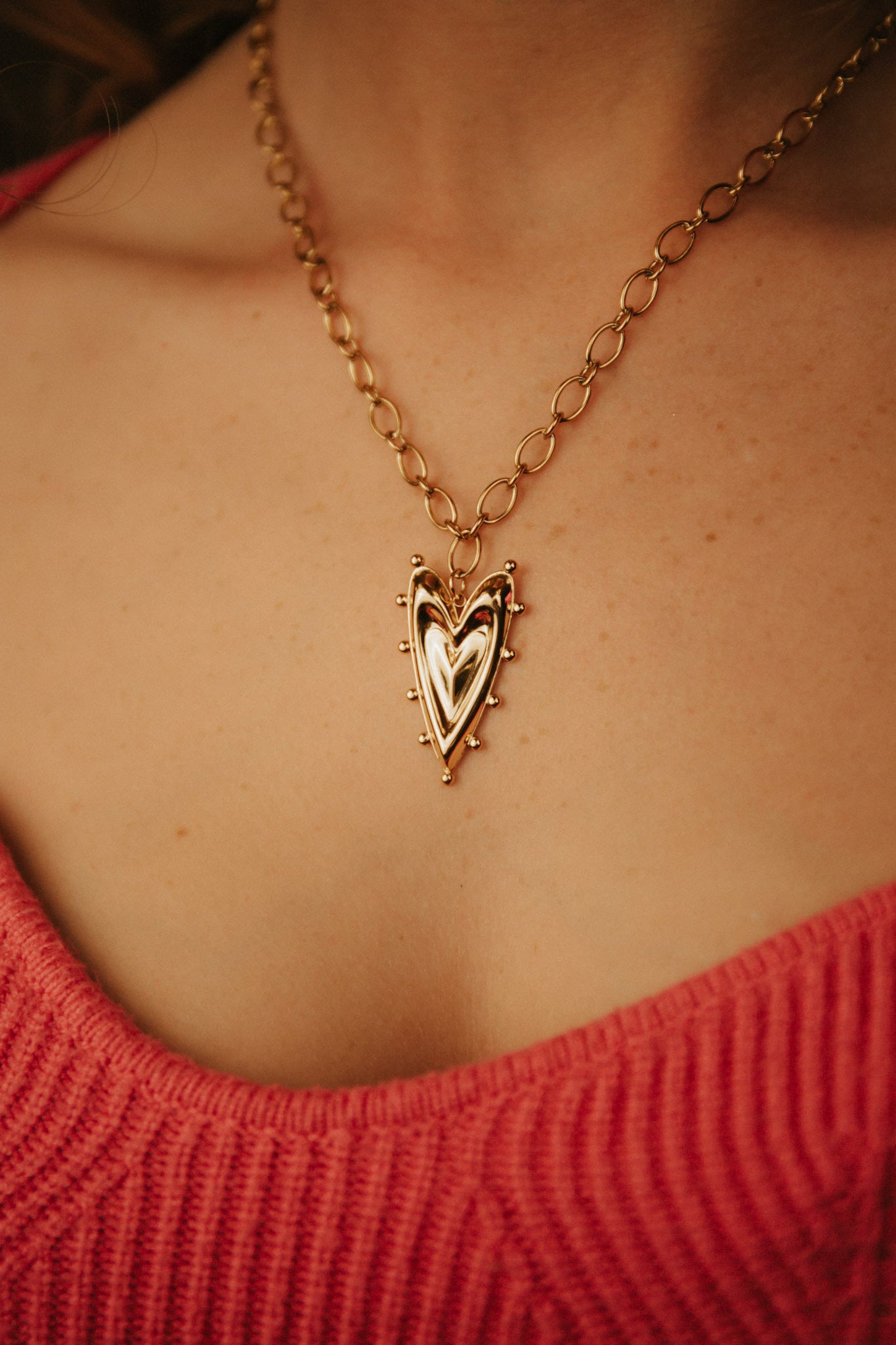 Golden Heart 316L Stainless Steel Necklace
