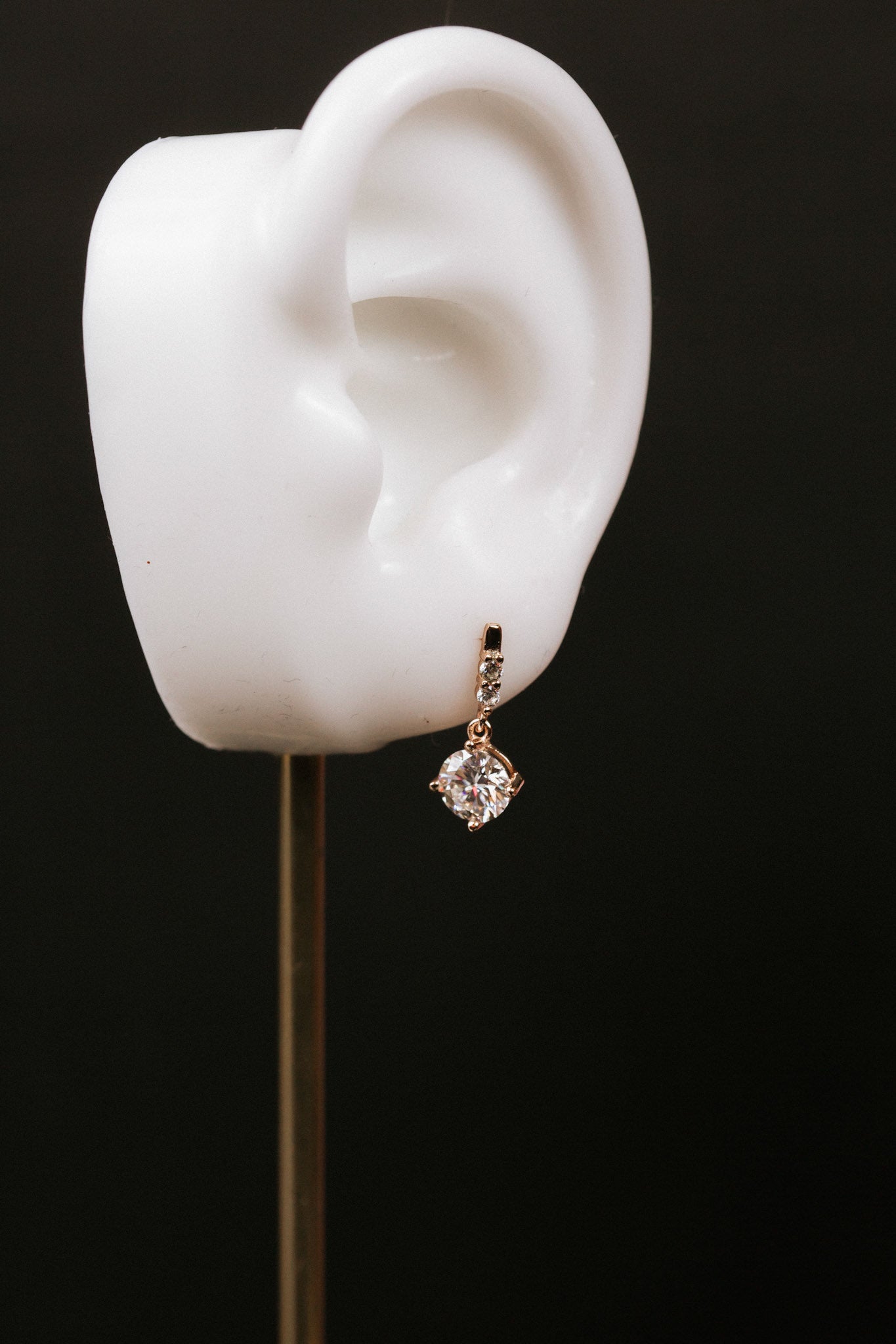 1 carat Rose Gold Moissanite Earrings