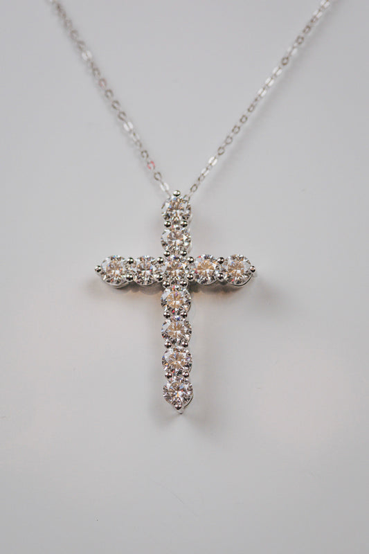The One 5.5 Carat Moissanite .925 Sterling Silver Cross