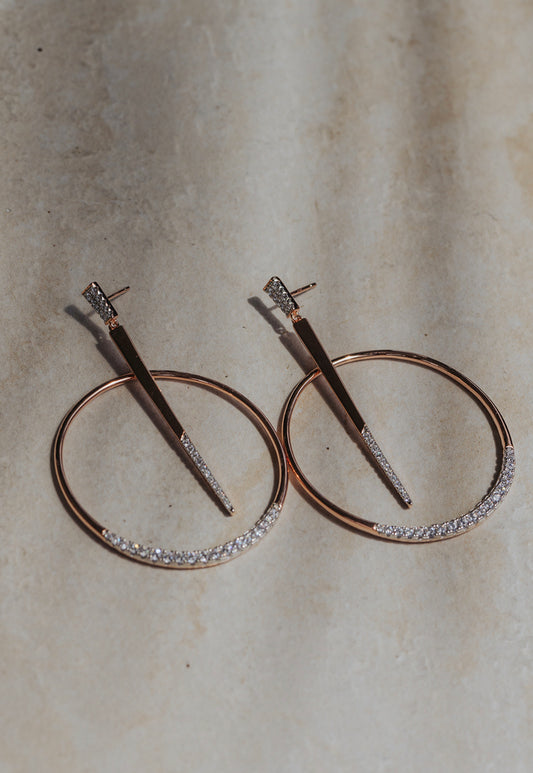 Legendary Circle and Spike .925 Sterling Silver Earrings