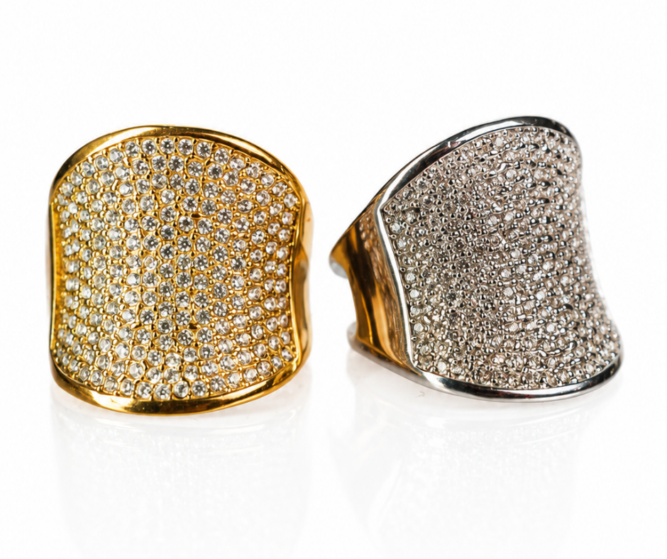 Nova Crystal 316L Stainless Steel Adjustable Ring
