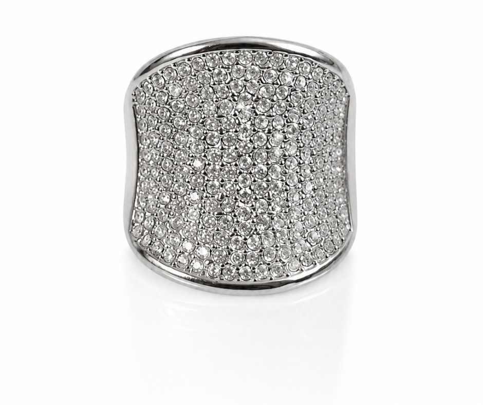 Nova Crystal 316L Stainless Steel Adjustable Ring