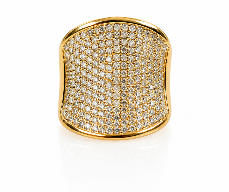 Nova Crystal 316L Stainless Steel Adjustable Ring
