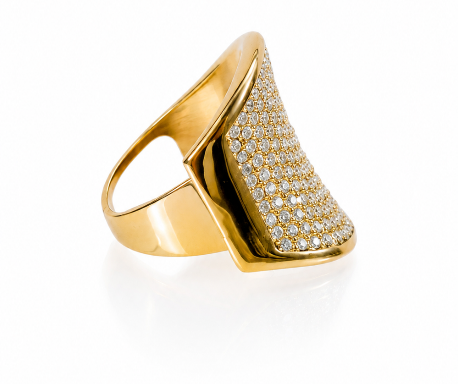 Nova Crystal 316L Stainless Steel Adjustable Ring
