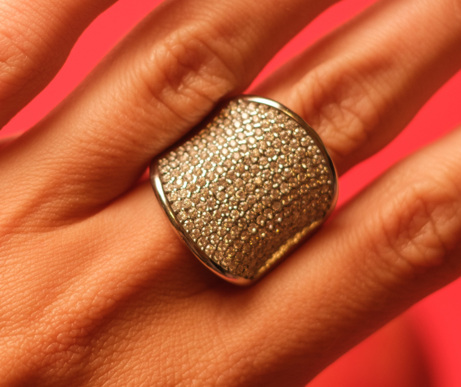 Nova Crystal 316L Stainless Steel Adjustable Ring