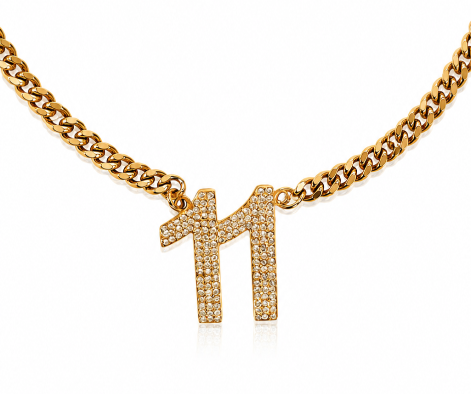 Lucky Number Crystal  316L Stainless Steel Necklace