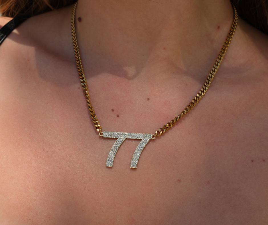 Lucky Number Crystal  316L Stainless Steel Necklace