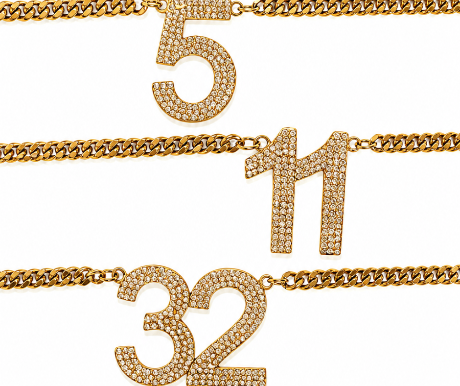 Lucky Number Crystal  316L Stainless Steel Necklace