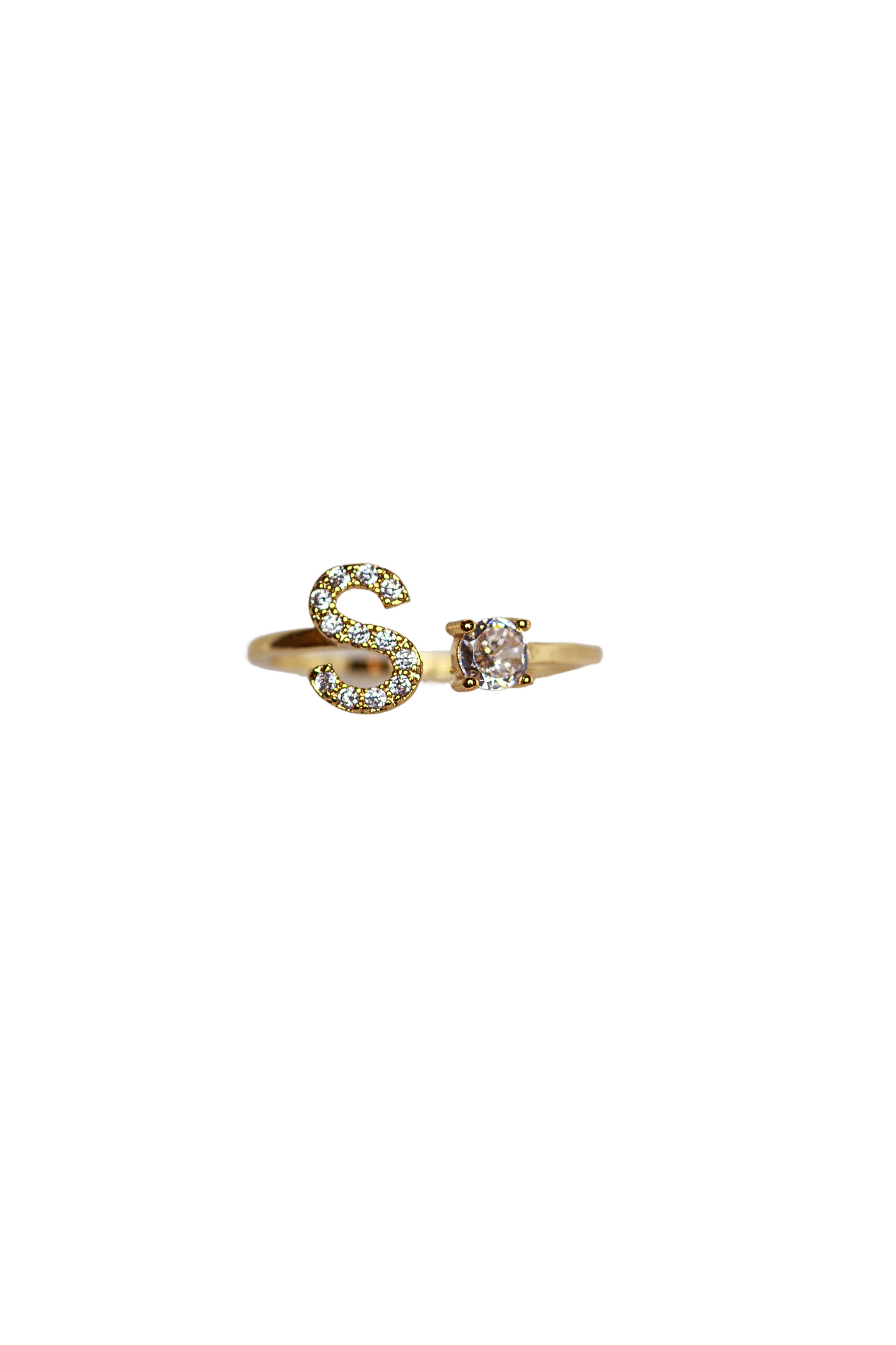 Crystal Initial 316L Stainless Steel Ring