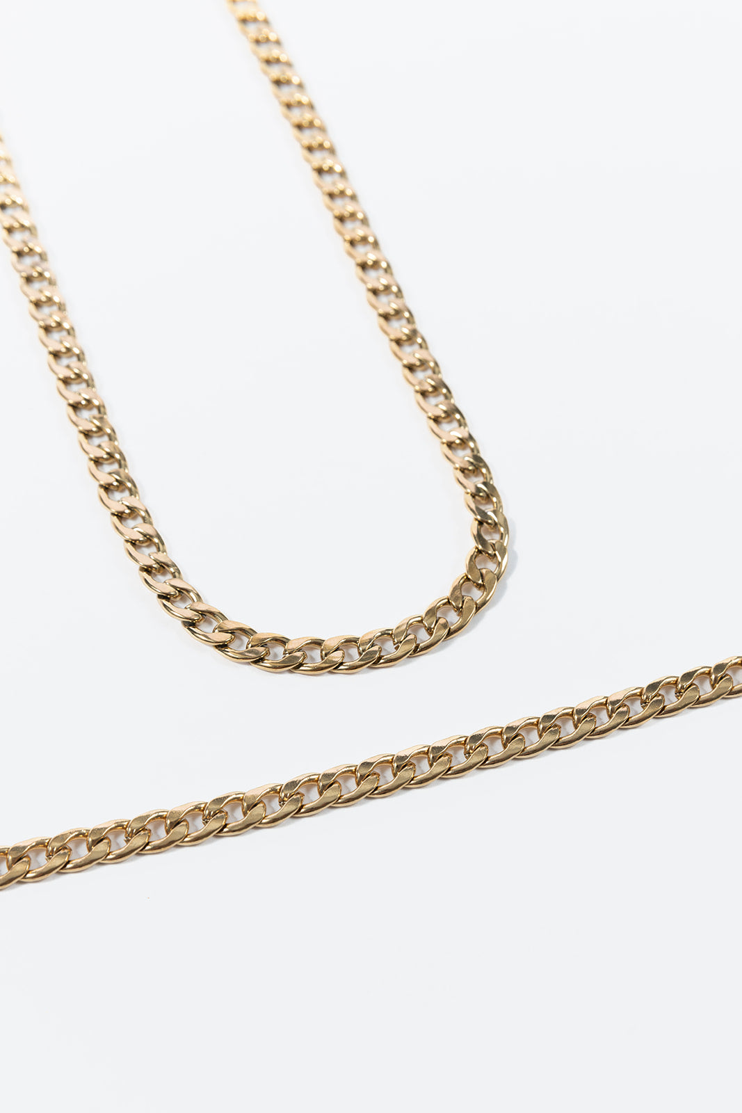 Luca Boys 316L Stainless Steel Cuban Link Necklace and Bracelet Set